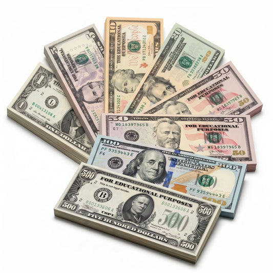 280Pcs Play Money for education and game, for Teachers, Classroom Reward, Total Face Value $27,440 Educational Math Calculation, Board Game Use